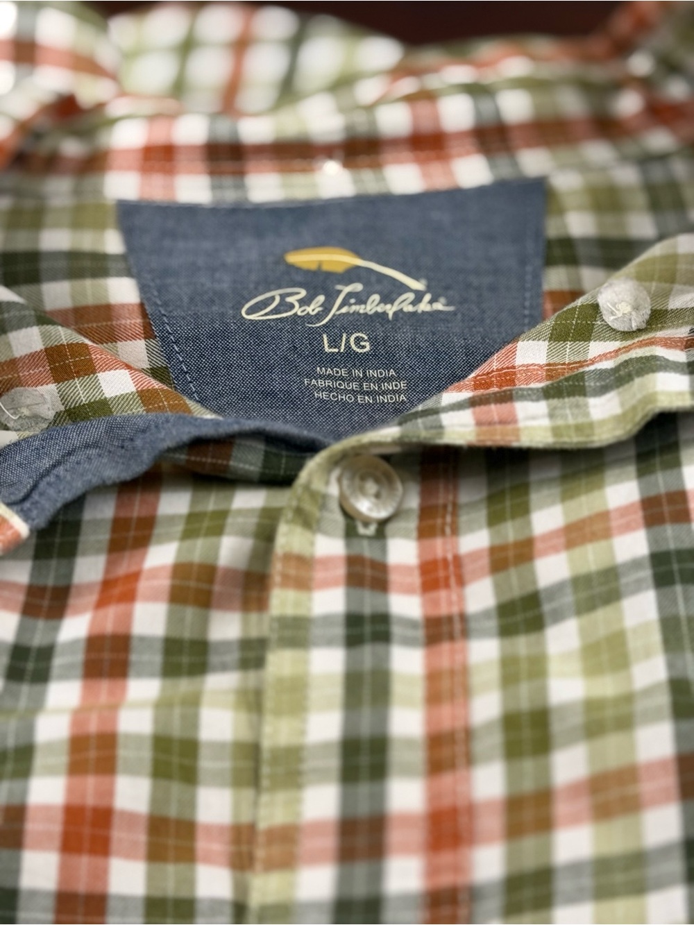 bob timberlake plaid button up 🍂 olive & rust
